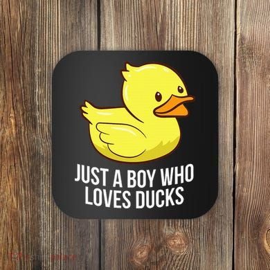 Just A Boy Who Loves Ducks Rubber Duck Coaster