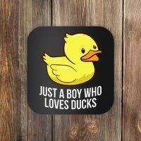 Just A Boy Who Loves Ducks Rubber Duck Coaster thumb 0