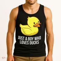 Just A Boy Who Loves Ducks Rubber Duck Tank Top thumb 3