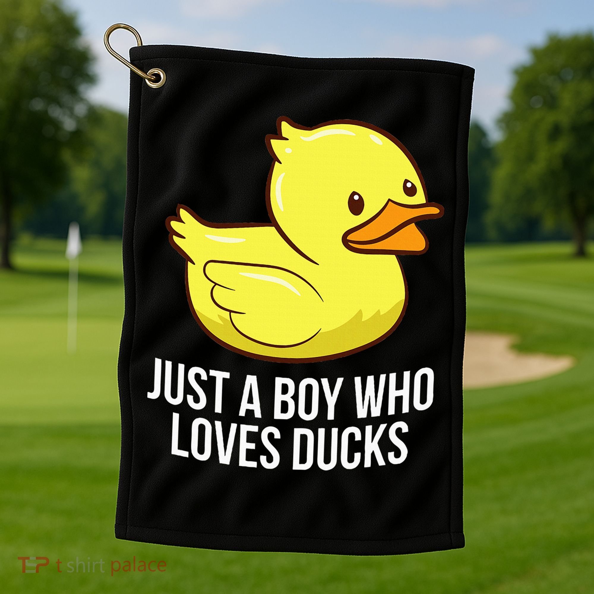 Just A Boy Who Loves Ducks Rubber Duck Golf Towel