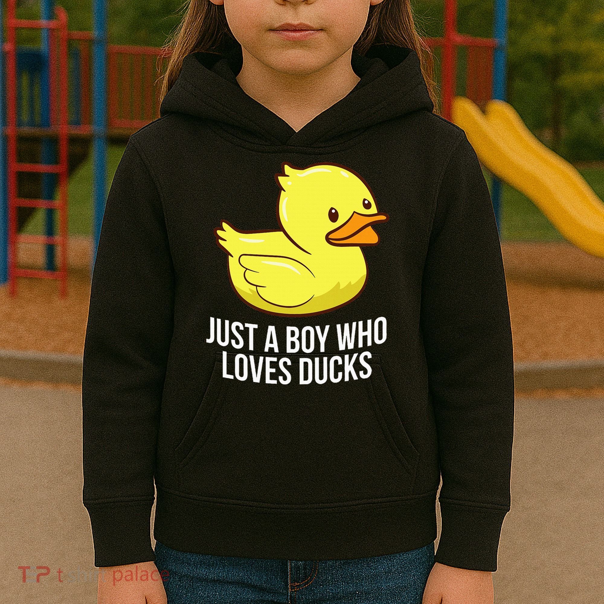 Just A Boy Who Loves Ducks Rubber Duck Kids Hoodie