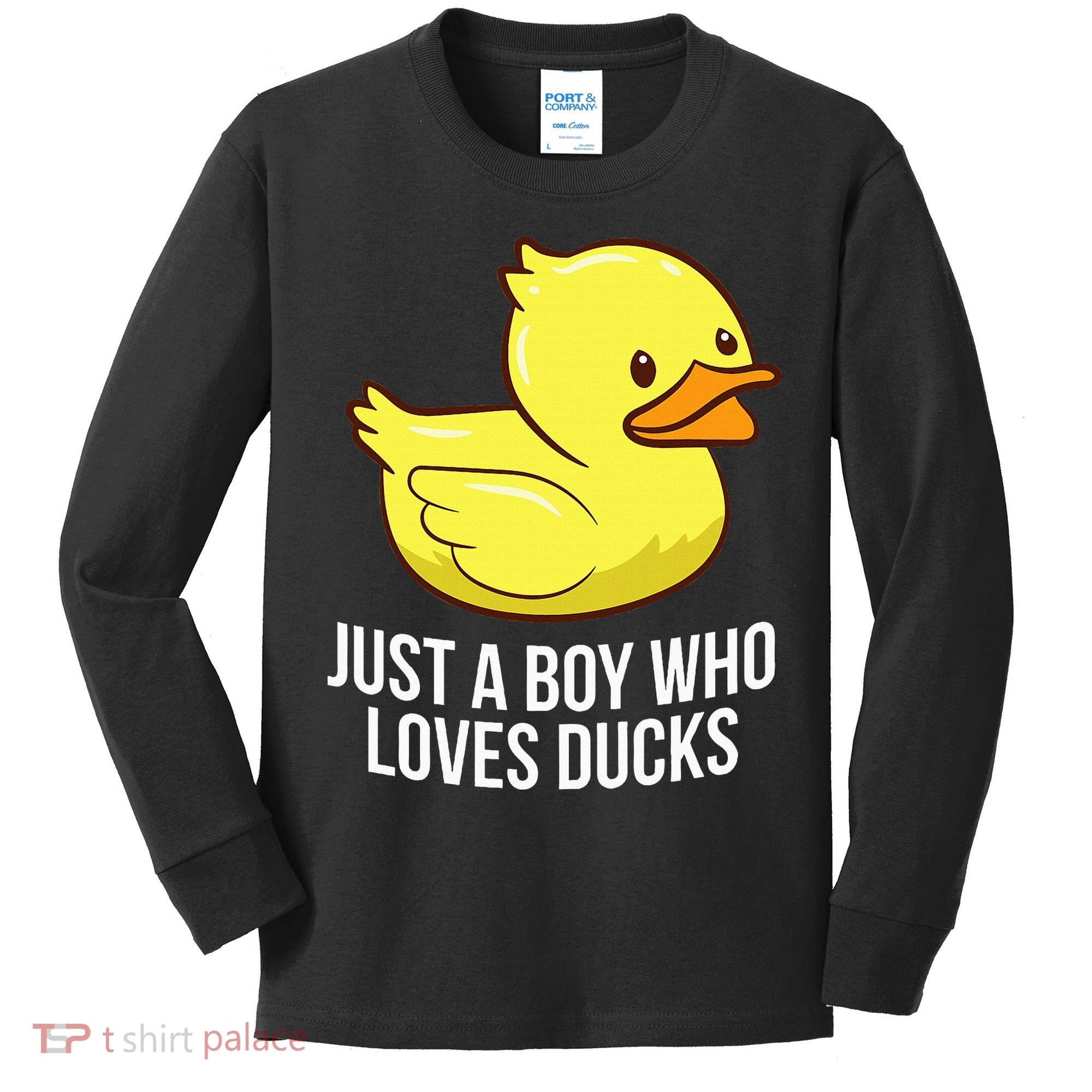 Just A Boy Who Loves Ducks Rubber Duck Kids Long Sleeve Shirt
