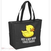 Just A Boy Who Loves Ducks Rubber Duck Tote Bag thumb 2