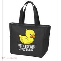 Just A Boy Who Loves Ducks Rubber Duck Tote Bag thumb 3