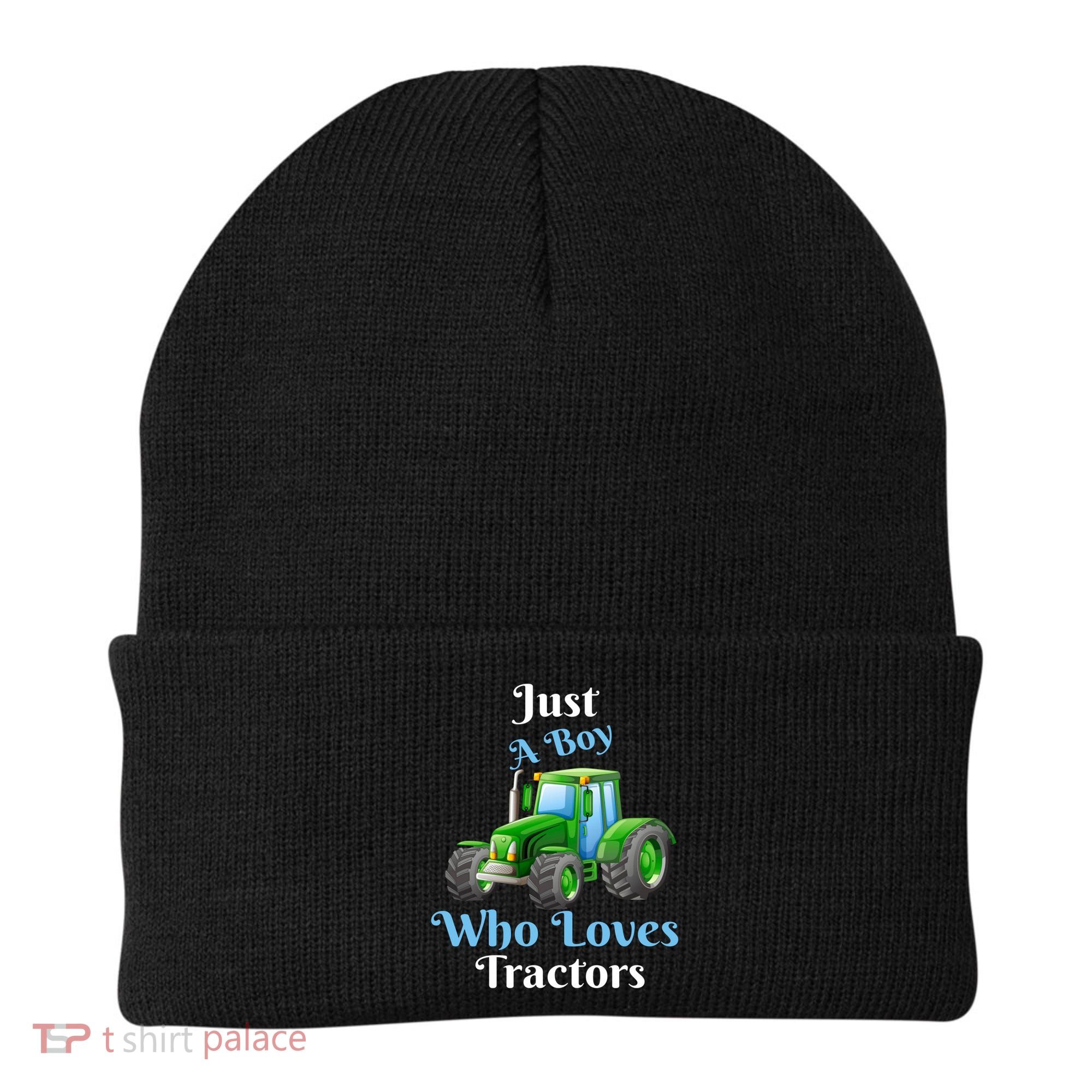 Just A Boy Who Loves Tractors Funny Gift Beanie