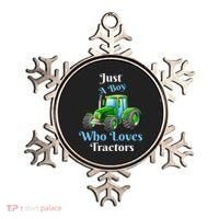 Just A Boy Who Loves Tractors Funny Gift Ornament thumb 0