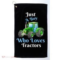 Just A Boy Who Loves Tractors Funny Gift Golf Towel thumb 0