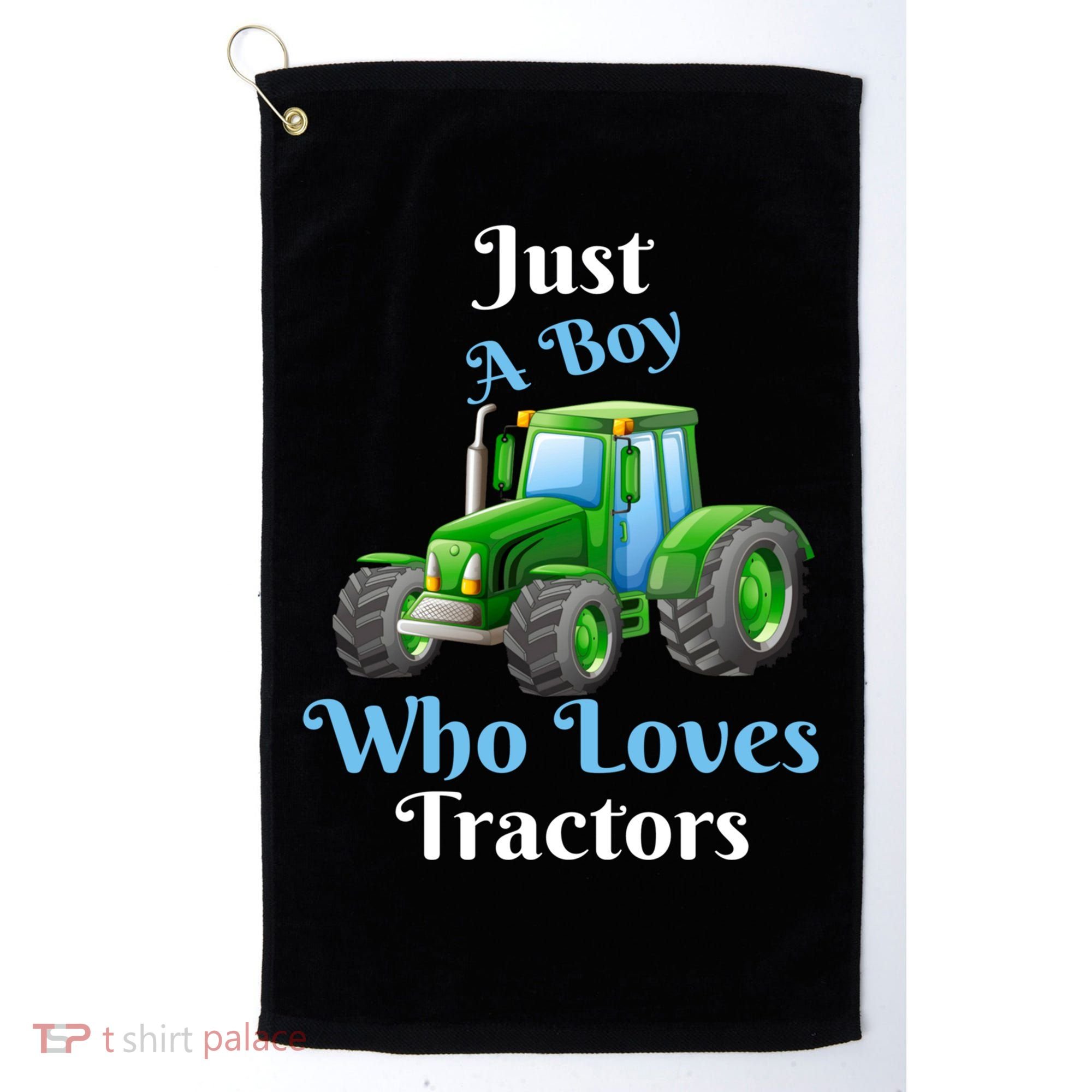 Just A Boy Who Loves Tractors Funny Gift Golf Towel