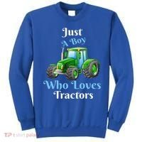Just A Boy Who Loves Tractors Funny Gift Sweatshirt thumb 0