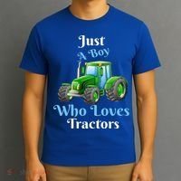 Just A Boy Who Loves Tractors Funny Gift T-Shirt thumb 3