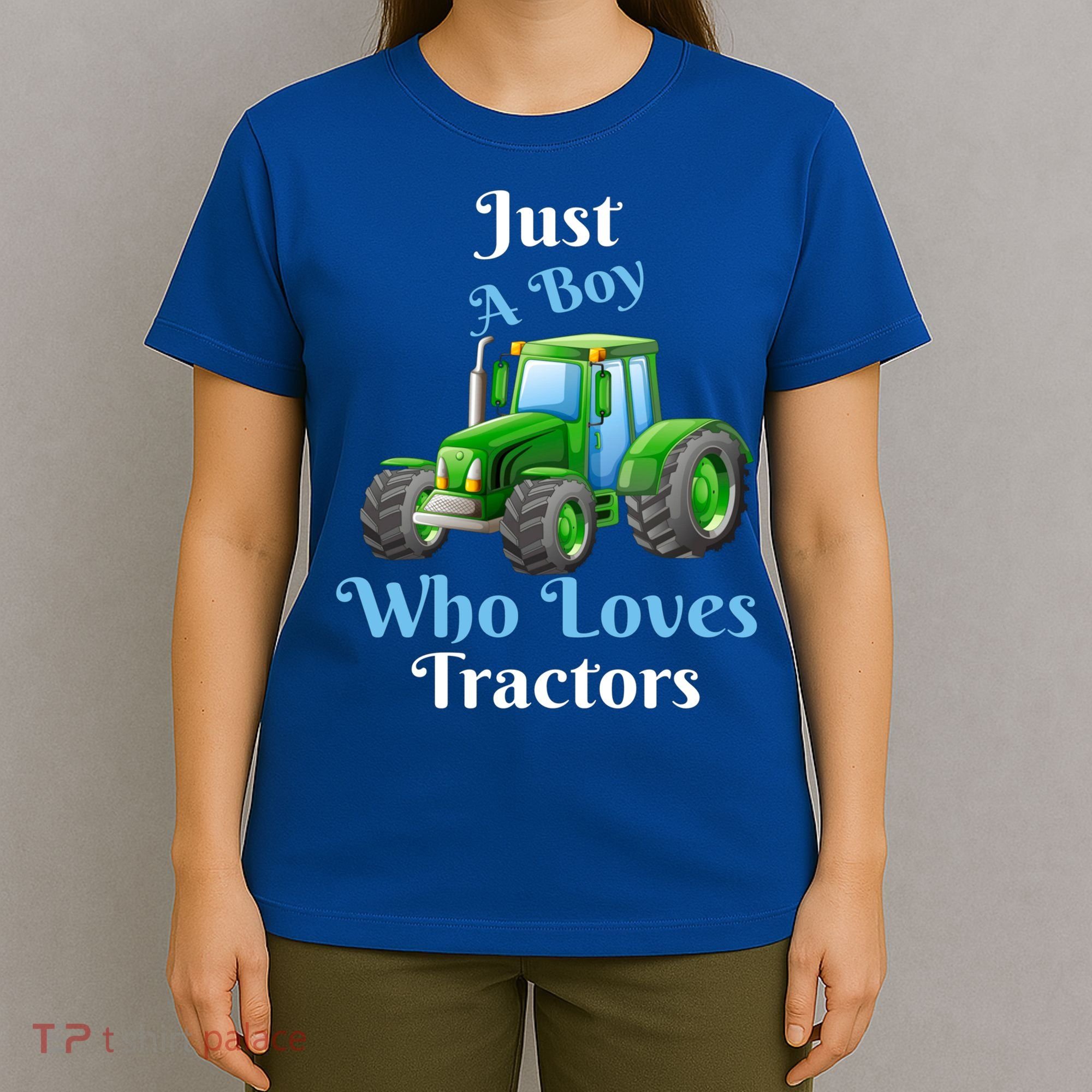 Just A Boy Who Loves Tractors Funny Gift T-Shirt