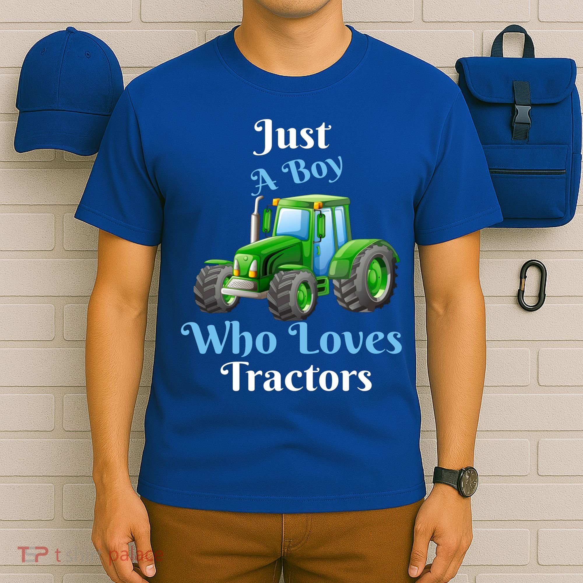 Just A Boy Who Loves Tractors Funny Gift T-Shirt