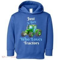 Just A Boy Who Loves Tractors Funny Gift Toddler Hoodie thumb 0