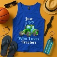 Just A Boy Who Loves Tractors Funny Gift Tank Top thumb 4