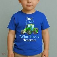 Just A Boy Who Loves Tractors Funny Gift Toddler T-Shirt thumb 2