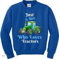Just A Boy Who Loves Tractors Funny Gift Kids Sweatshirt thumb 0