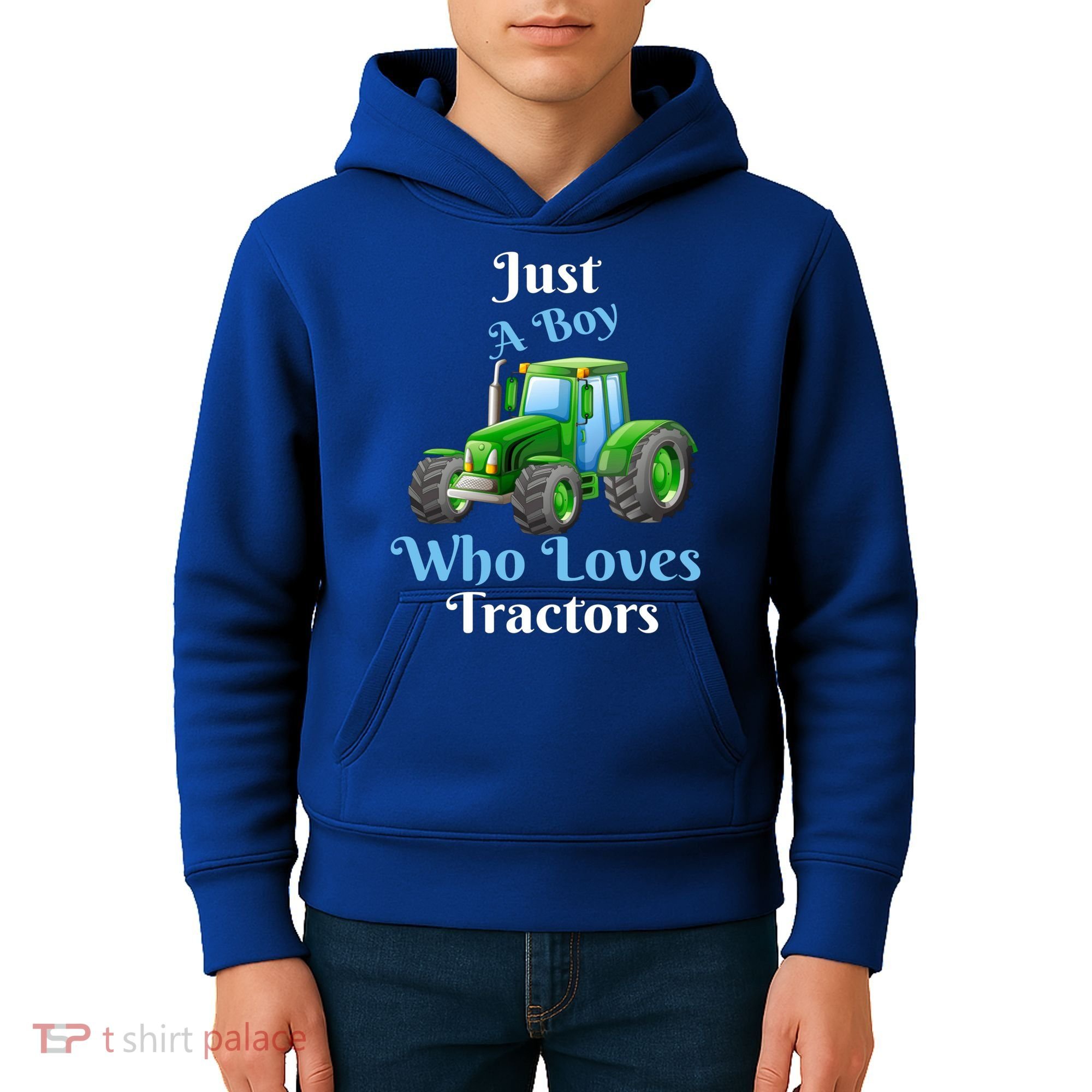 Just A Boy Who Loves Tractors Funny Gift Kids Hoodie
