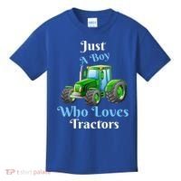 Just A Boy Who Loves Tractors Funny Gift Kids T-Shirt thumb 0