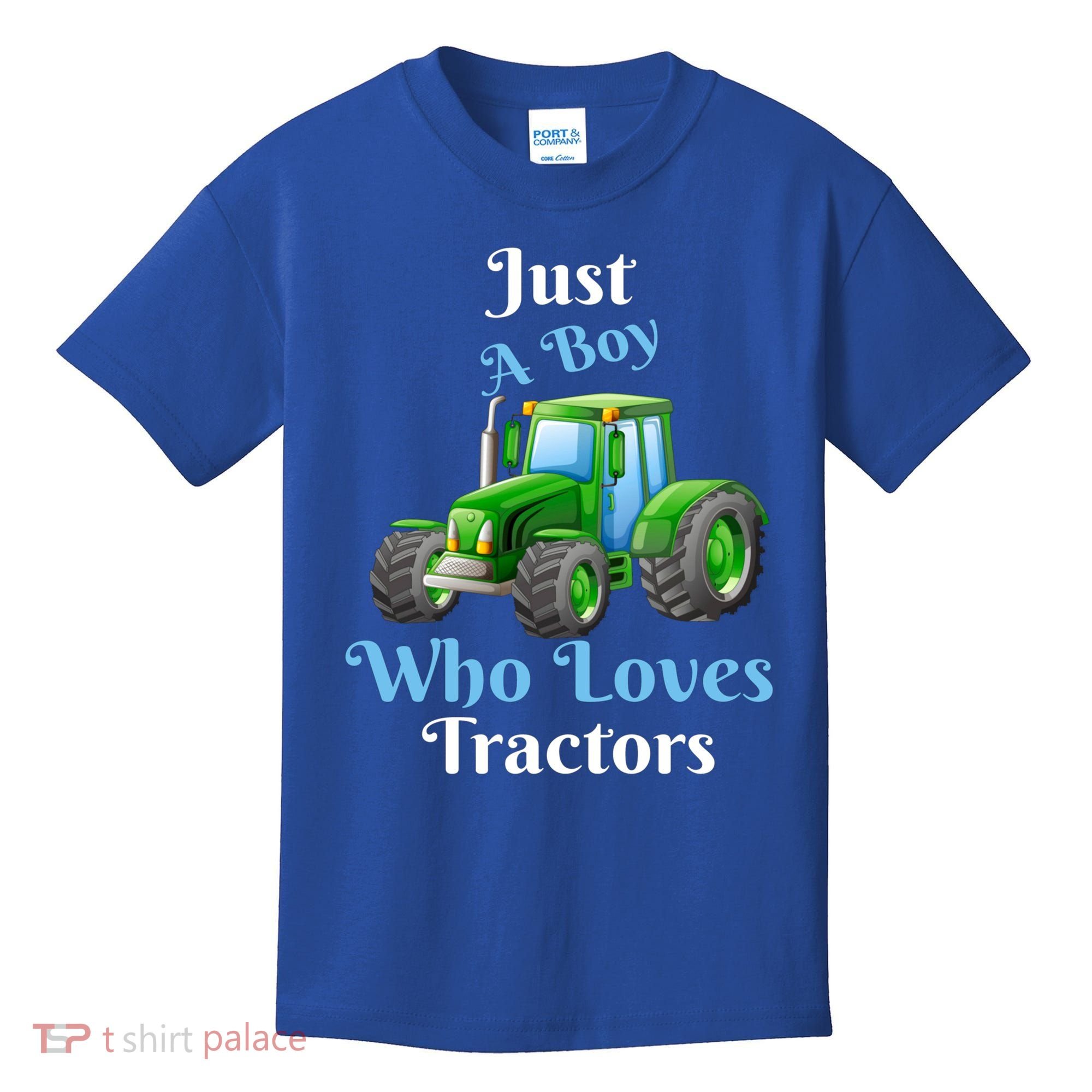 Just A Boy Who Loves Tractors Funny Gift Kids T-Shirt