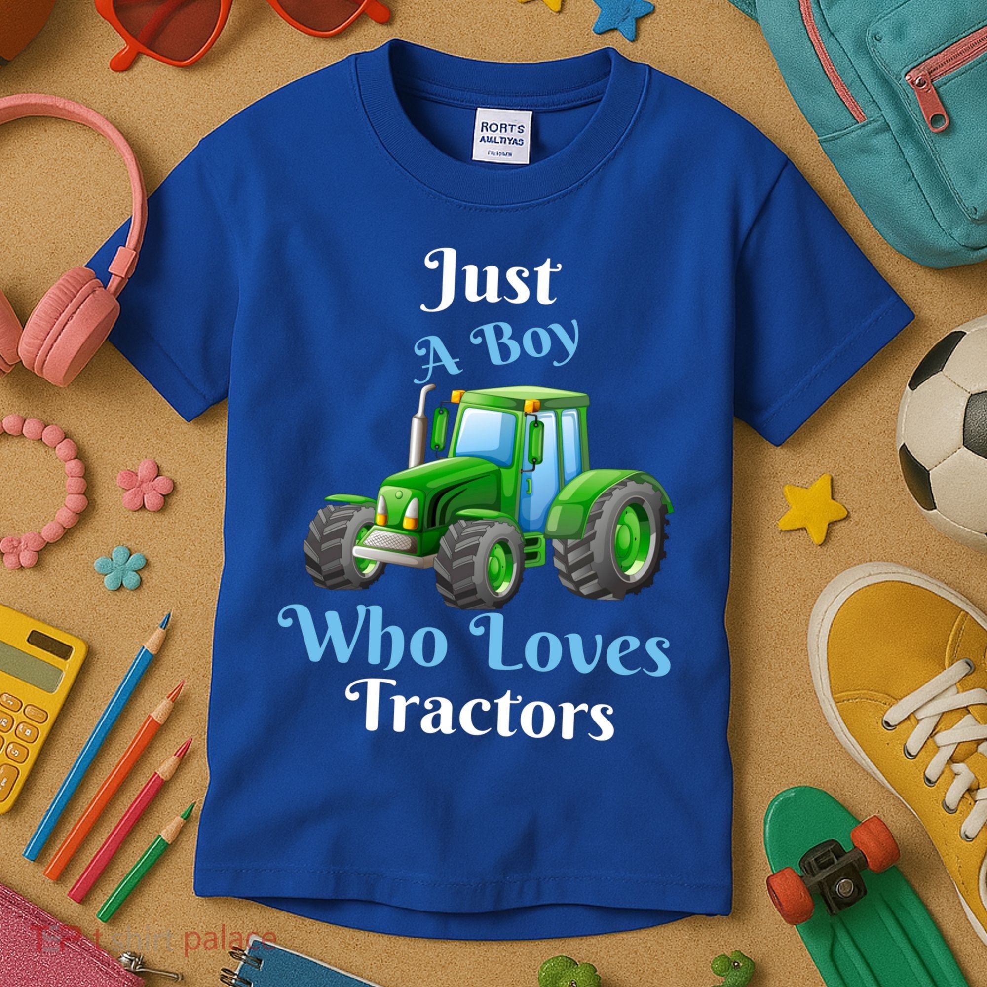 Just A Boy Who Loves Tractors Funny Gift Kids T-Shirt
