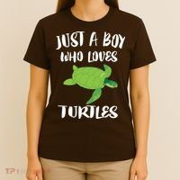 Just A Boy Who Loves Sea Turtles Ocean Animal Gift T-Shirt thumb 4