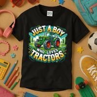 Just A Boy Who Loves Tractors Kids T-Shirt thumb 3