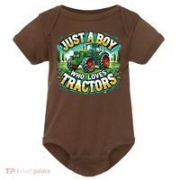 Just A Boy Who Loves Tractors Baby Bodysuit thumb 0