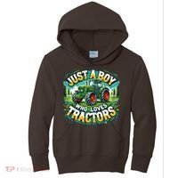 Just A Boy Who Loves Tractors Kids Hoodie thumb 0