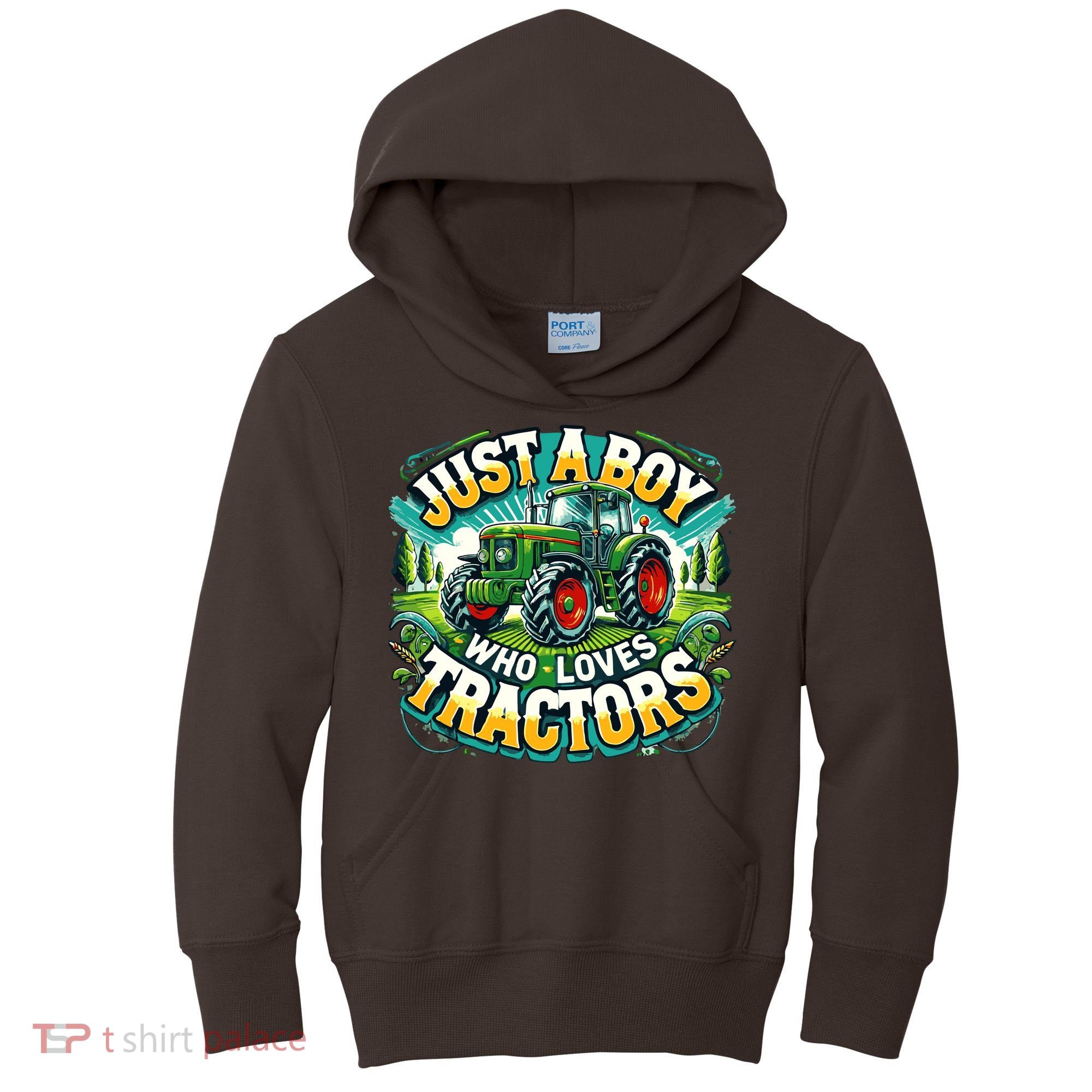 Just A Boy Who Loves Tractors Kids Hoodie