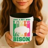 Just A Boy Who Loves Bison Coffee Mug thumb 3