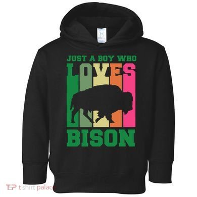 Just A Boy Who Loves Bison Toddler Hoodie