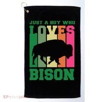 Just A Boy Who Loves Bison Golf Towel thumb 0