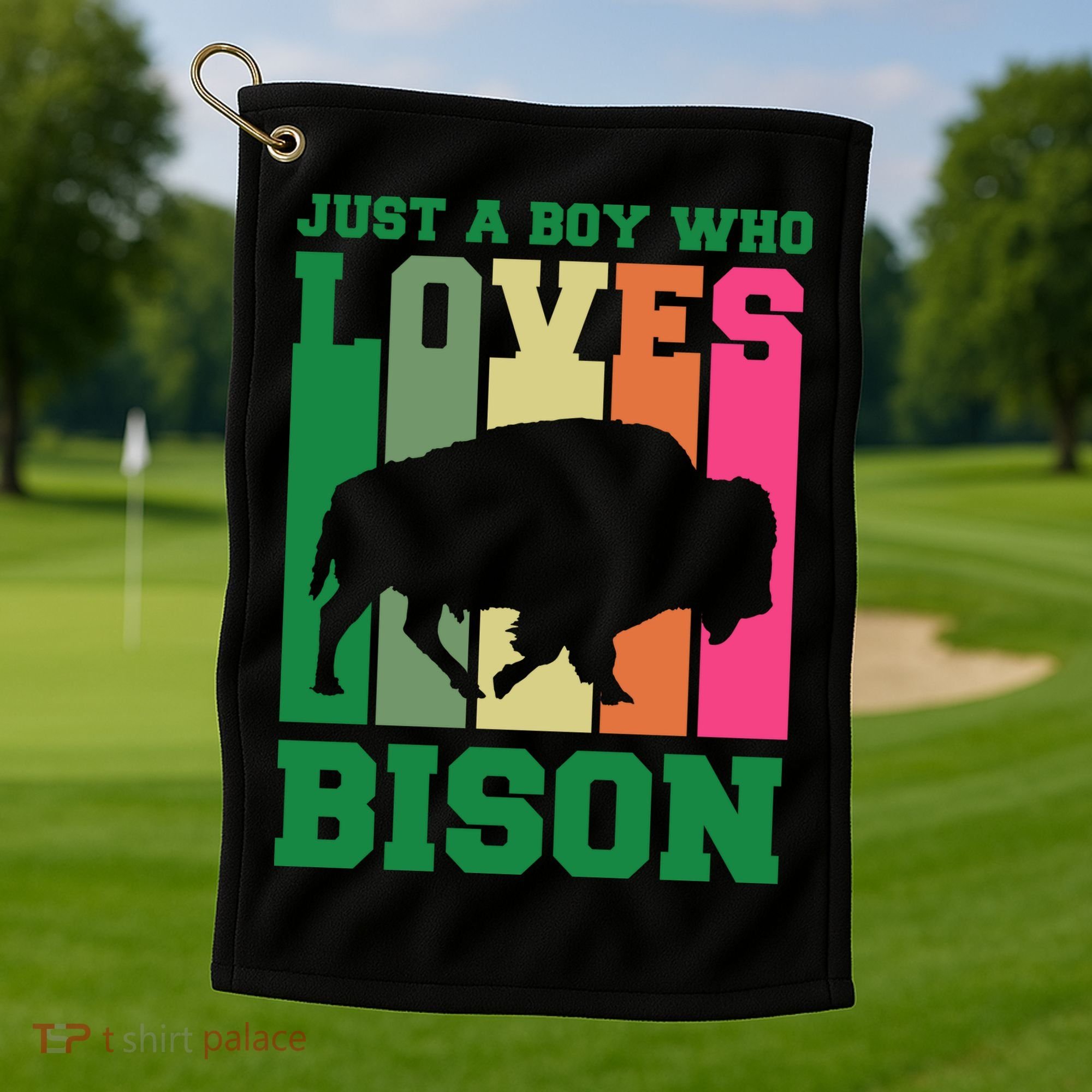 Just A Boy Who Loves Bison Golf Towel