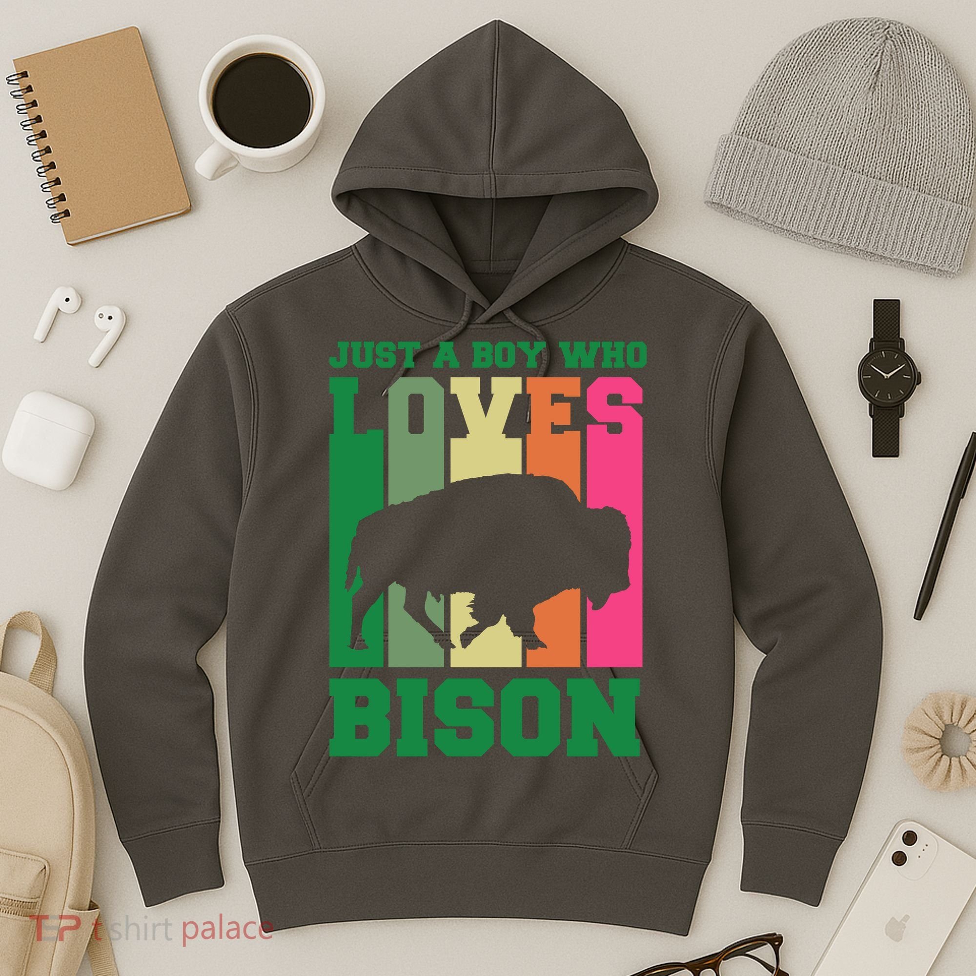 Just A Boy Who Loves Bison Hoodie