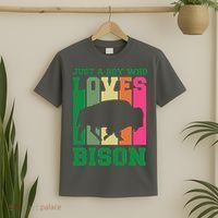 Just A Boy Who Loves Bison T-Shirt thumb 2