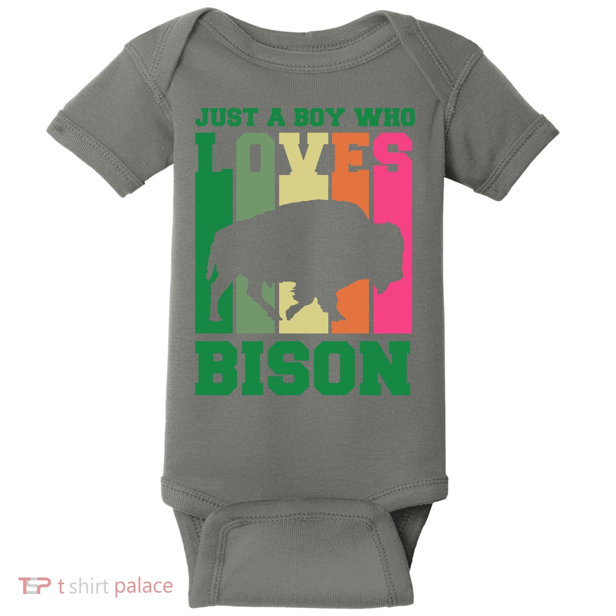 Just A Boy Who Loves Bison Baby Bodysuit