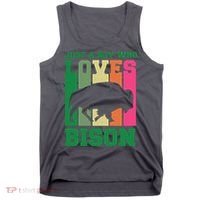 Just A Boy Who Loves Bison Tank Top thumb 0