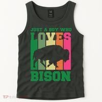 Just A Boy Who Loves Bison Tank Top thumb 2