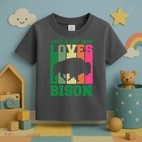 Just A Boy Who Loves Bison Toddler T-Shirt thumb 3