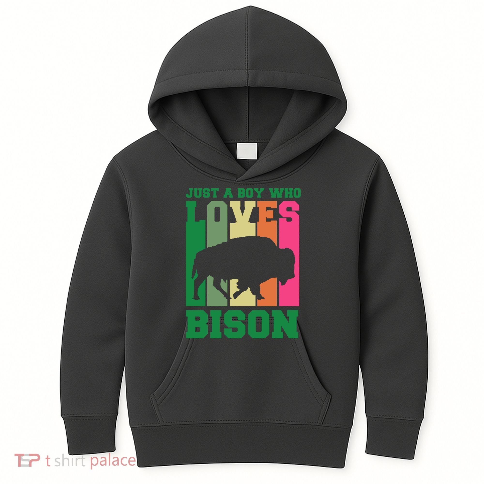 Just A Boy Who Loves Bison Kids Hoodie