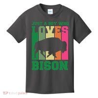 Just A Boy Who Loves Bison Kids T-Shirt thumb 0