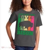 Just A Boy Who Loves Bison Kids T-Shirt thumb 2