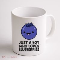 Just A Boy Who Loves Blueberries Coffee Mug thumb 1