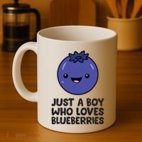 Just A Boy Who Loves Blueberries Coffee Mug thumb 4