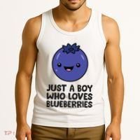 Just A Boy Who Loves Blueberries Tank Top thumb 3
