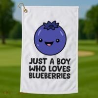 Just A Boy Who Loves Blueberries Golf Towel thumb 1