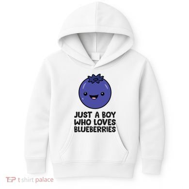 Just A Boy Who Loves Blueberries Kids Hoodie