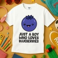Just A Boy Who Loves Blueberries Kids T-Shirt thumb 3