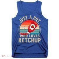 Just a Boy Who Loves Ketchup Catsup Condiment Lover Tank Top thumb 0