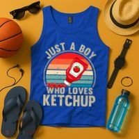 Just a Boy Who Loves Ketchup Catsup Condiment Lover Tank Top thumb 4